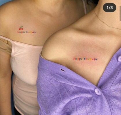 ý tưởng xăm chữ mini trước vai cực đẹp